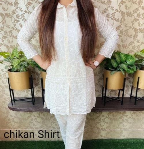 CHIKAN WITH SEQUIN ORGANIC COTTON TWO PCS SET 