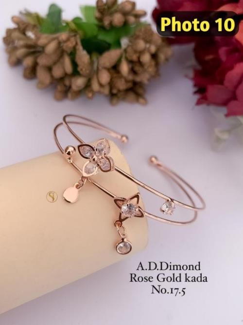 Exquisite American Diamond Rose Gold Kada: A Stunning Gift for Her