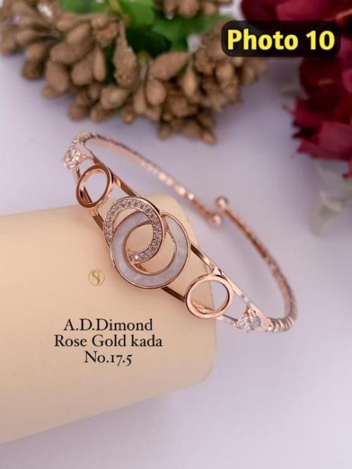 Exquisite American Diamond Rose Gold Kada: A Stunning Gift for Her