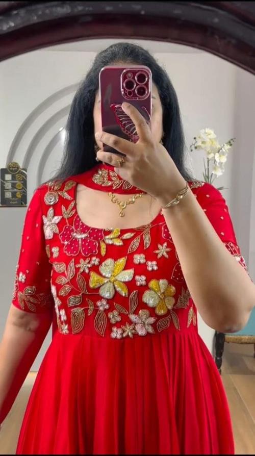 Sparkling Georgette Anarkali Gown.