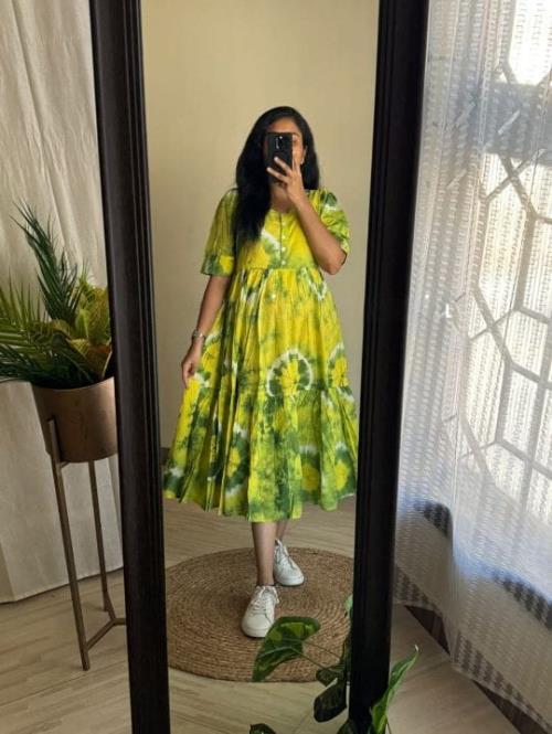Summer Vibes Tie-dye Print Pure Jaipur Cotton Feeding & Non Feeding Kurti.