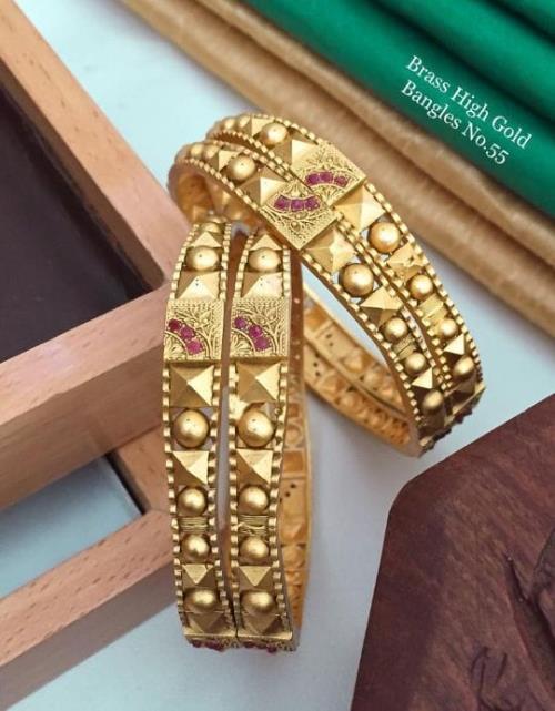 Brass High Gold Bangels  .