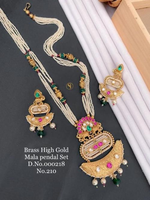 Brass High Gold Mala Pendal Set