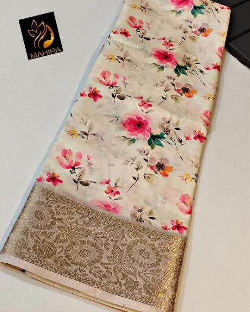 Budget-Friendly Digital Print Dola Silk Saree