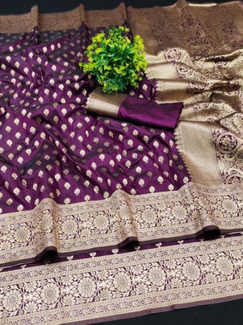 Soft Silk saree with Zari weawing Motiifs & Zari weawing Rich Pallu