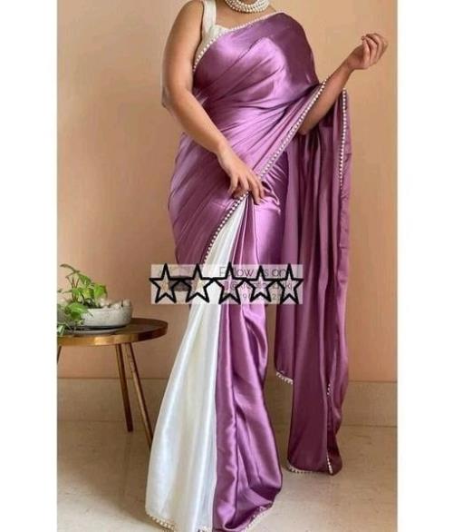 PURE SATIN SILK HALF HALF CONCEPT SAREE.