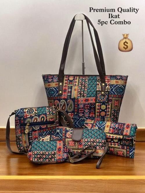 Ikkat 5-Piece Combo: Traditional Elegance for Every Occasion.