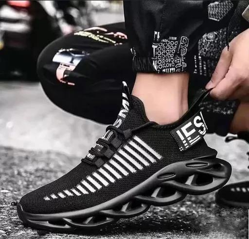 Inspired Nexxon Mens Mesh Black Running/Walking/Gym Sports Sneaker Shoes