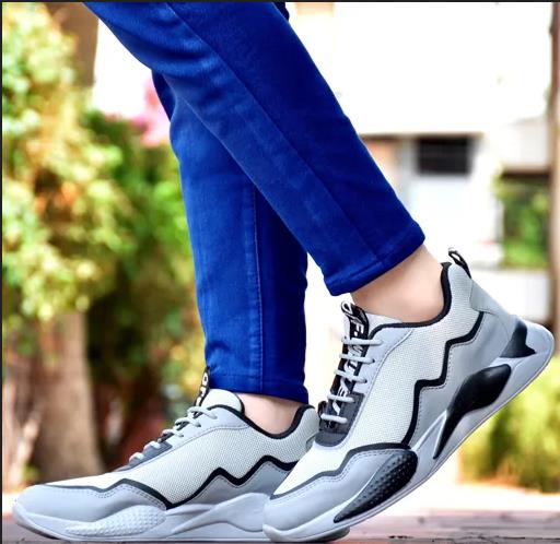 Inspired Men Grey Sports Shoes - Training Shoes