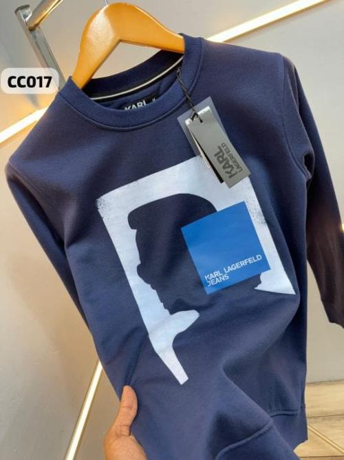  Inspired Karl Lagerfeld Mens 100% Pure Cotton Fleece Pullover