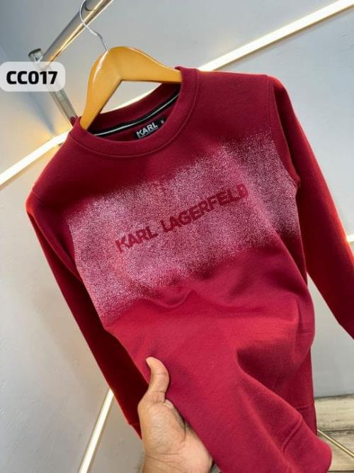  Inspired Karl Lagerfeld Mens 100% Pure Cotton Fleece Pullover