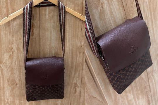DENNISE PU Leather Sling Crossbody Bag for Men