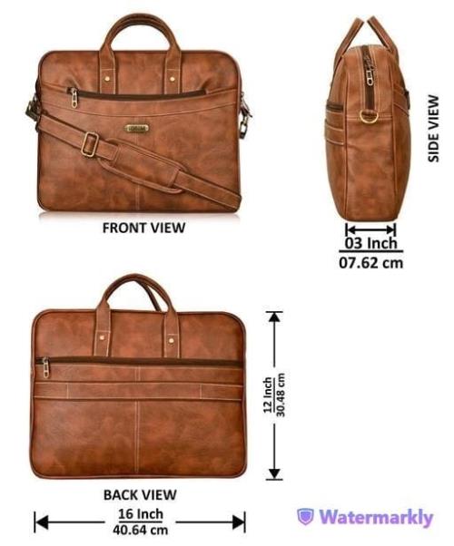LOREM FAUX LEATHER 10L MESSENGER CUM LAPTOP BAG FOR MEN AND WOMEN