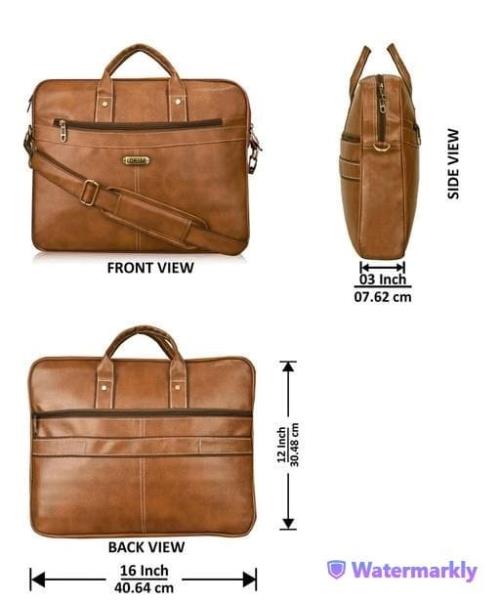 LOREM FAUX LEATHER 10L MESSENGER CUM LAPTOP BAG FOR MEN AND WOMEN