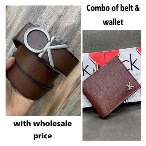 Calvin Klein (CK) Leather Belt + Wallet