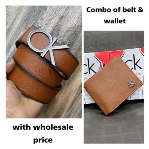 Calvin Klein (CK) Leather Belt + Wallet
