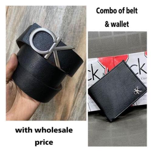 Calvin Klein (CK) Leather Belt + Wallet