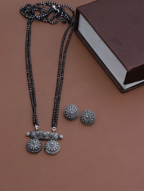 Oxidised Silver Mangalsutra.