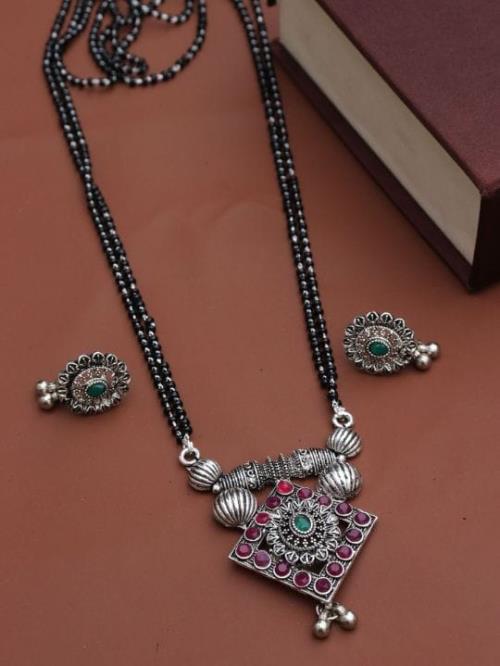 Oxidised Silver Mangalsutra.