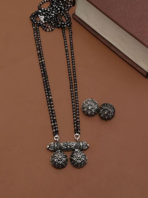Oxidised Silver Mangalsutra.