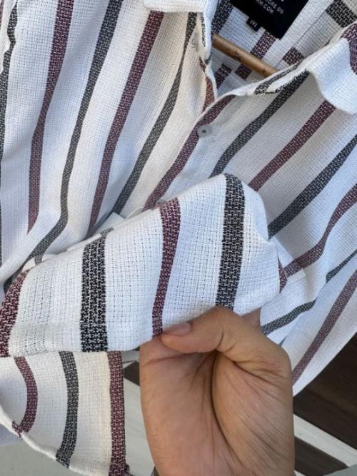 Inspired H&M Full Sleeves Lining Shirts in 2 Awesome Colors | Jute Cotton Fabric.