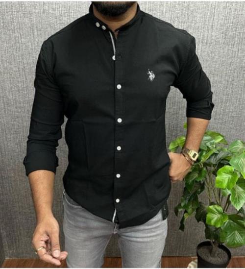 Inspired U.S Polo Ban Collar Cotton Shirt .