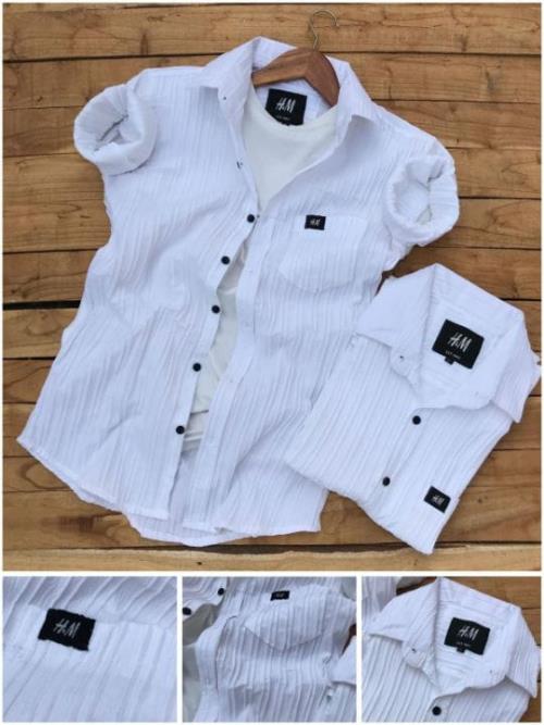 Inspired H & M  Full Sleeves self Designer Stretchable shirts  . Code : S384