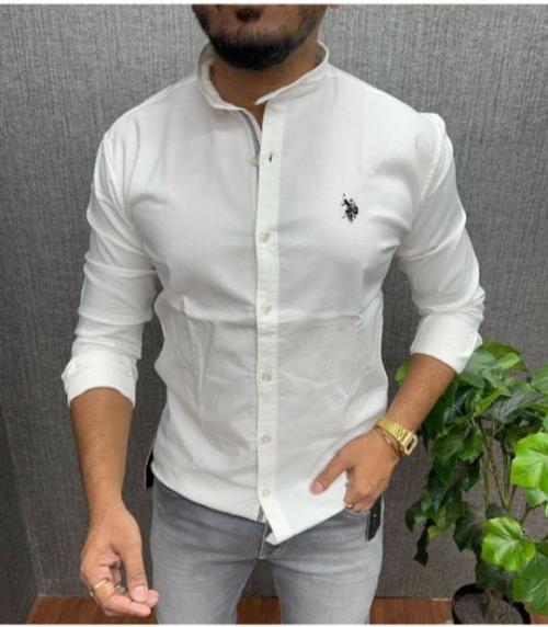 Inspired Premium. Quality U.S Polo Ban Collar Cotton Shirt Artical Code : S346
