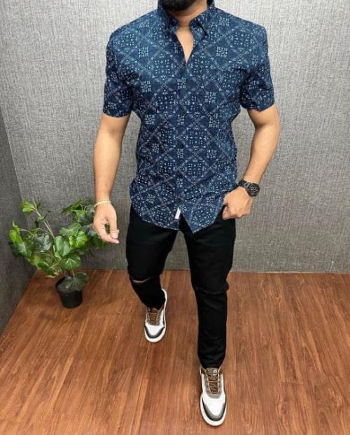 Inspired MENS HALF SLEEVE COTTON SHIRT