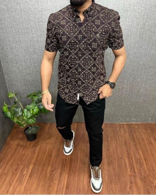 Inspired MENS HALF SLEEVE COTTON SHIRT