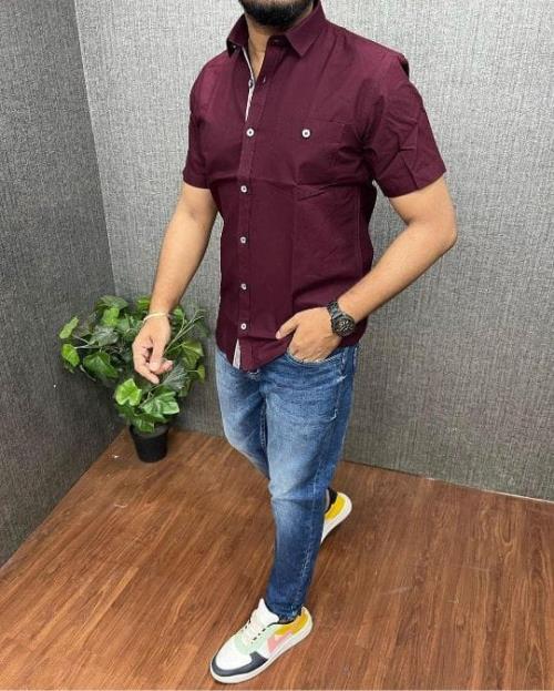 Inspired HALF SLEEVE COTTON SHIRT FOR MEN