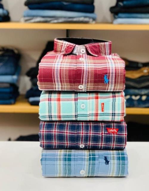 4PCS COMBO SET OF SHIRTS ( STUFF PURE COTTON WITH BRANDED BUTTON )