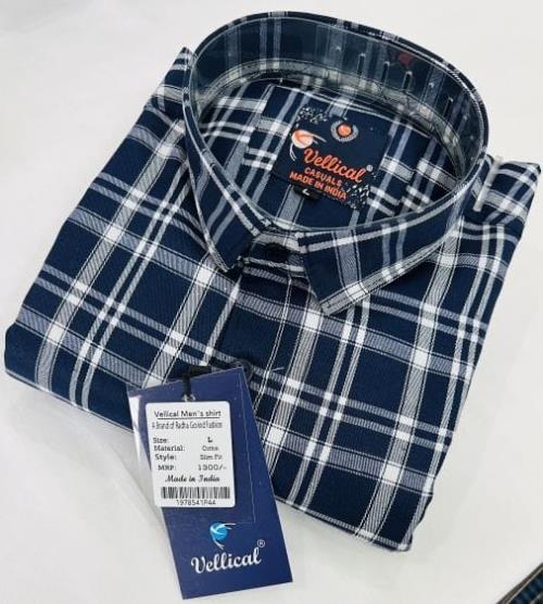 Inspired Men Checkered Casual Blue Shirt.
