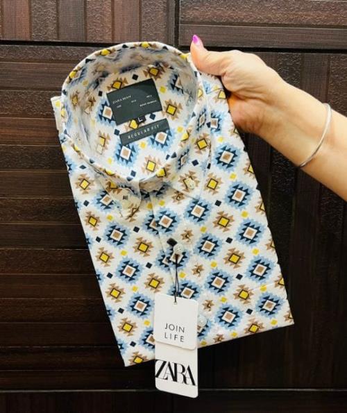 Inspired ZARA MAN COTTON PRINT SHIRT.