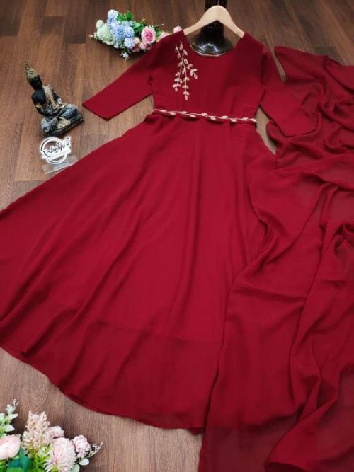 Beautiful Handwork Gown With Dupatta.