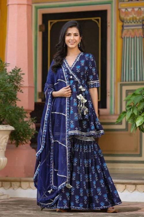  Soft Cotton Angrakha Style kurta.
