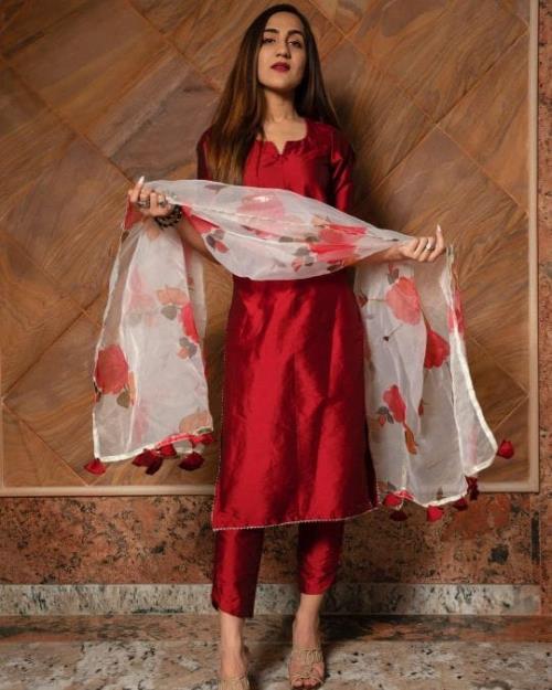 Festive season organza suit.