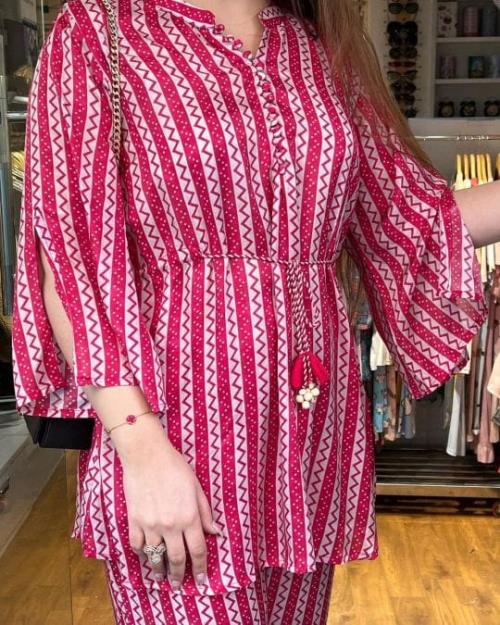 Rayon Short A-Line Kurta & Palazo