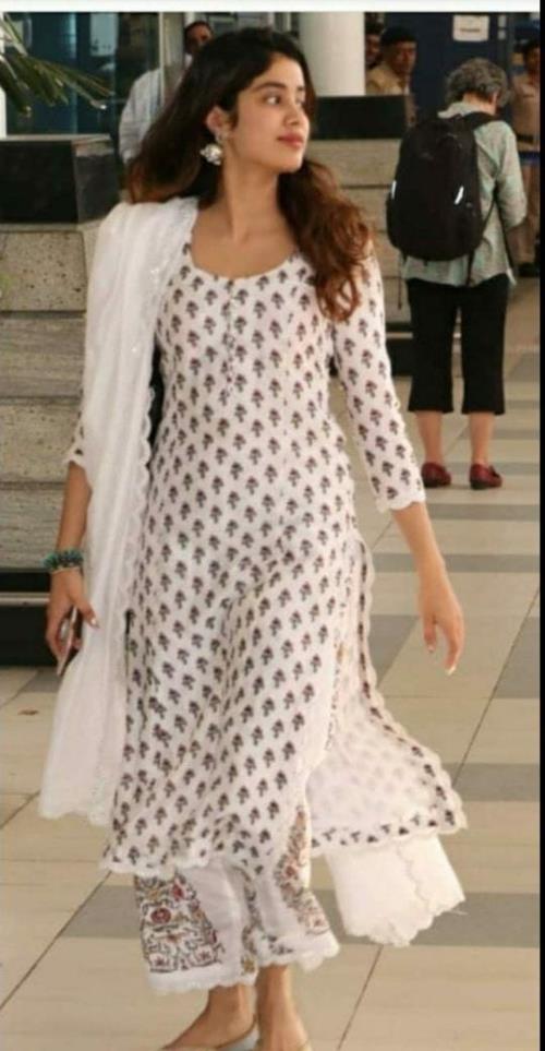 Latest Beautiful rayon  Printed Kurti with pant with Dupatta