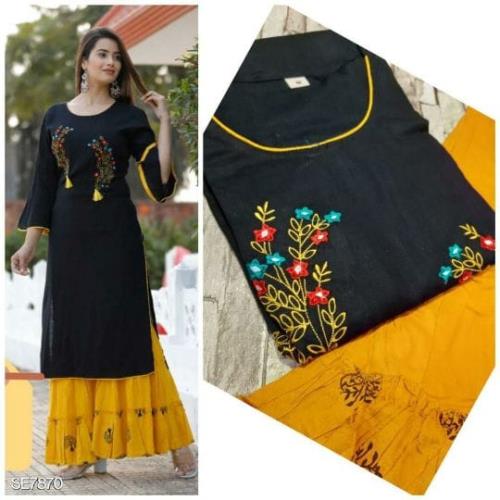 Rayon kurti with sharara