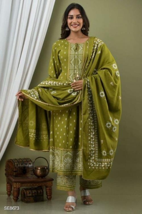 Heavy Printed Anarkali Kurti With Tassel And Full Printed Palazzo And Dupatta