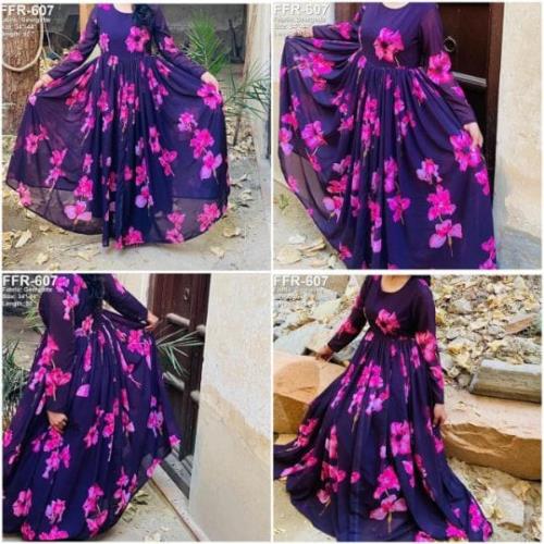 Floral Printed Georgette Maxi Dress