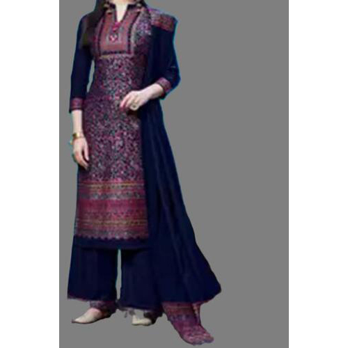 Safaa Womens Wool Unstitched Salwar Suit (SAFAA-1005-NAVY_Navy Blue_Free Size)