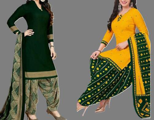SIMPLYETHNIC Womens Multi Colour Crepe Printed Unstitched Salwar Suit Material (Combo Of 2)
