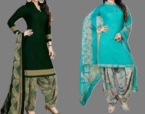 SIMPLYETHNIC Womens Multi Colour Crepe Printed Unstitched Salwar Suit Material (Combo Of 2)