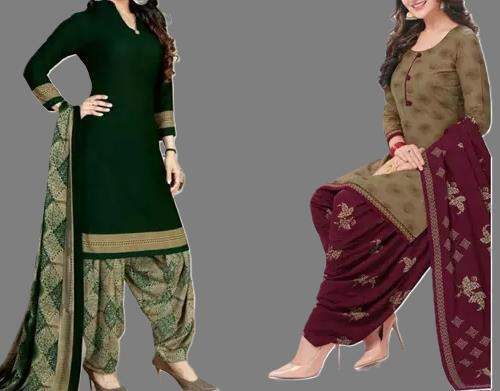 SIMPLYETHNIC Womens Multi Colour Crepe Printed Unstitched Salwar Suit Material (Combo Of 2)