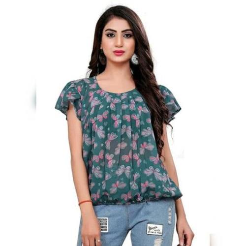 Printed Georgette Top With Inner.