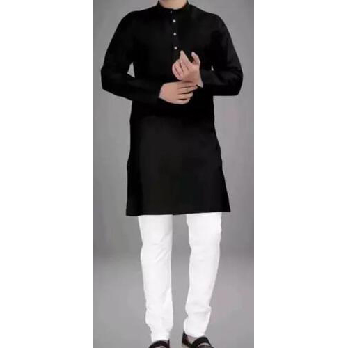 Kurta for Mens in cotton Black