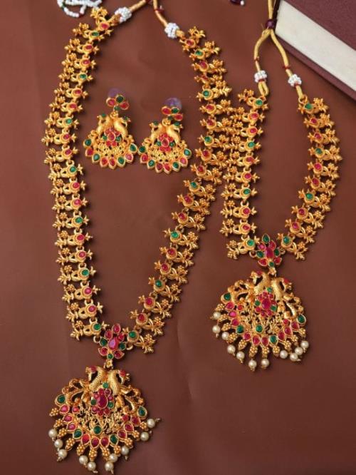 Designer Sun Gold Neckless Set.
