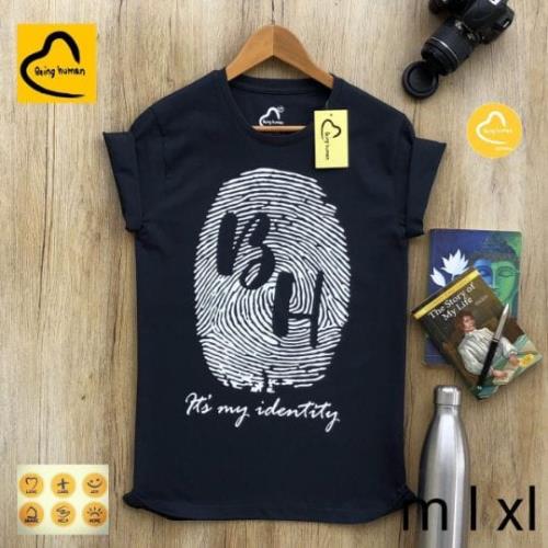 Men's Round Neck T-Shirt With High Quality pigment and  non pvc print.